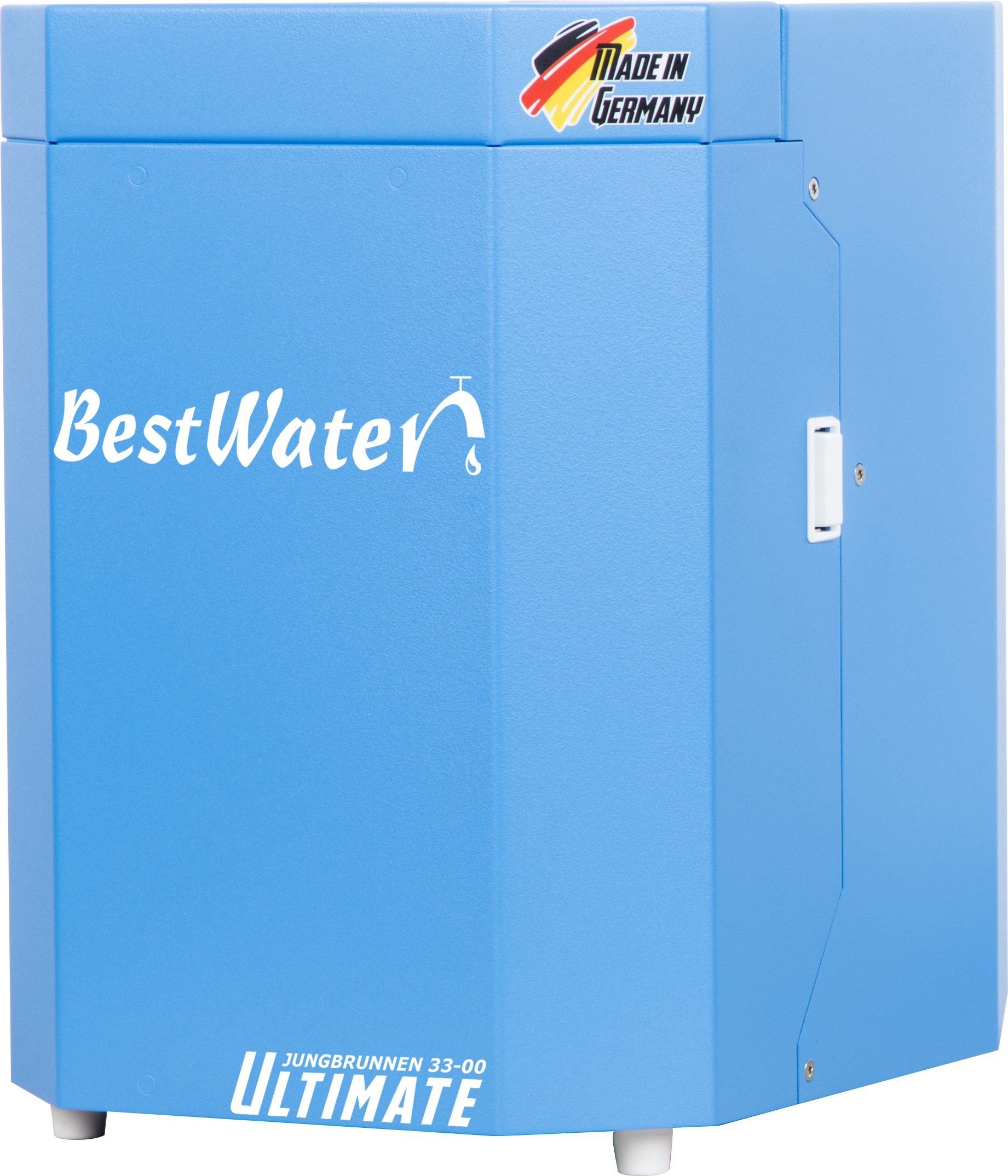 filtr wody w kolorze niebieskim widok z boku